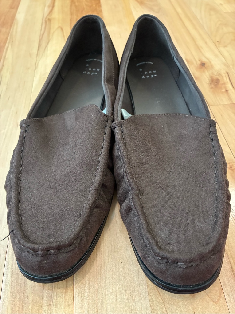 a new day Women’s Suede Slip-On Loafers - Dark Brown Size 11